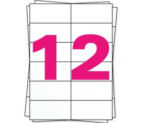 Producto Etiquetas A4, 12 etiquetas por hoja, blanco, permanente, 105mm x 49mm Imagen