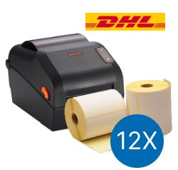 DHL starterspakket: Bixolon XD5-40dEK ethernet printer + 12 rollen compatible labels 102mm x 210mm