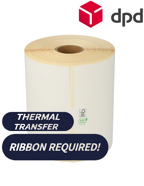 Prodotto TTR Zebra DPD (800294-605) etichetta di spedizione compatibili, 102mm x 152mm, 300 etichette, 25mm diametro Immagine