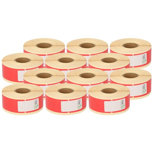 Dymo 11352 Etiquetas compatibles, 25mm x 54mm, 500 etiquetas, rojas, permanente