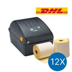 DHL starterspakket: Zebra printer ZD220D + 12 rollen Zebra compatible labels