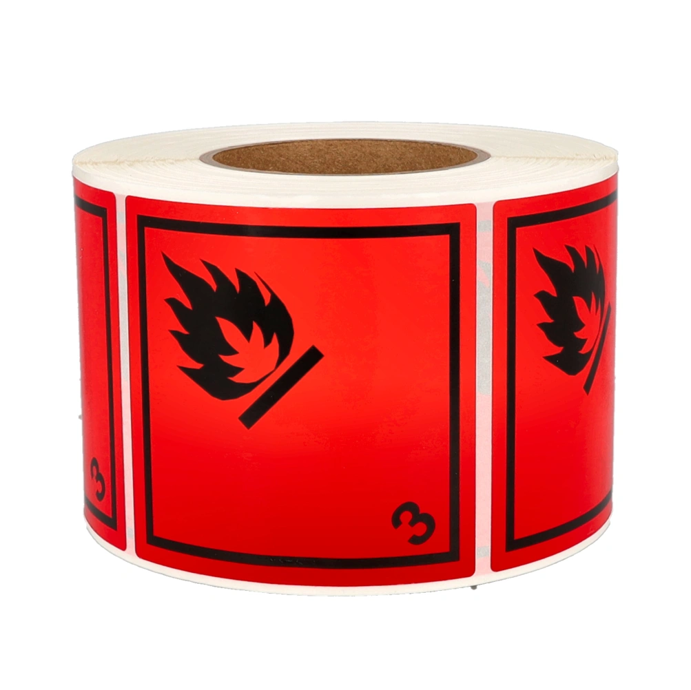 Produkt ADR 3.0 Entzündbare flüssige Stoffe, 100mm x 100mm, 1000 Etiketten, Hülse 76mm Foto