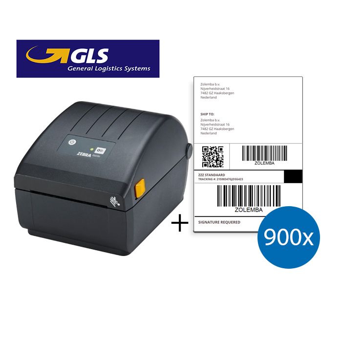 GLS Zebra ZD220D printer + 900 verzendetiketten