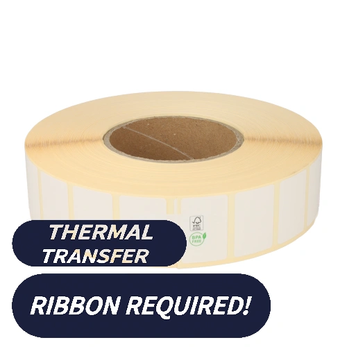 Produit Zebra Z-Perform 1000T (3004416) compatibles, Eco, 39mm x 25mm, 5000 étiquettes, Ø mandrin 76mm, blanches, permanentes Image