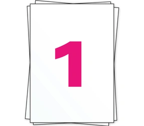 Produit A4 étiquettes, 1 par planche, blanc, 210mm x 296mm, 1000 Pack Image