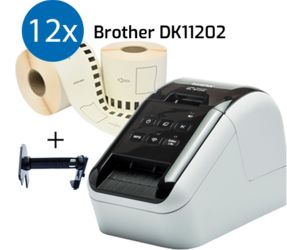 Brother QL810W printer + 12 rollen Brother DK-11202 compatible labels 62mm x 100mm