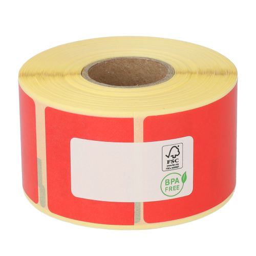 Dymo 99012 compatible labels, 36mm x 89mm, 260 labels, red, permanent