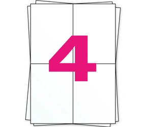Produit A4 étiquettes autocollantes, 4 par planche, blanc, 105mm x 148mm, 500 per boîte Image