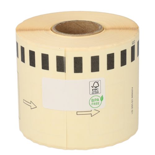 Brother DK-44205 etichette compatibili, 62mm x 30.48m, bianco, removibile