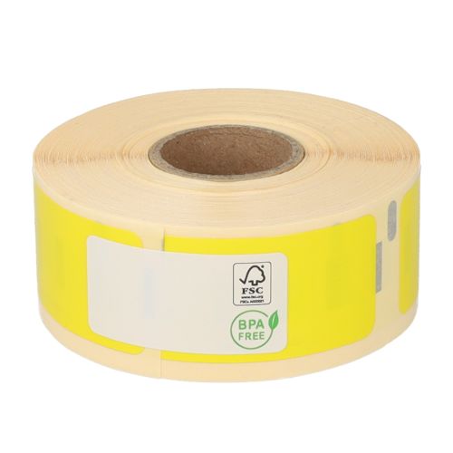 Dymo 11352 Compatible Labels, 25mm x 54mm, 500 Labels, Yellow, Permanent