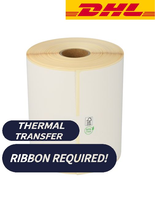 TTR Zebra DHL (800294-605) compatible verzendlabel, 102mm x 152mm, 300 etiketten, 25mm kern