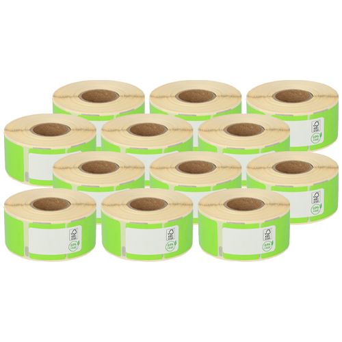 Dymo 99010 compatible labels, 28mm x 89mm, 260 labels, green, permanent