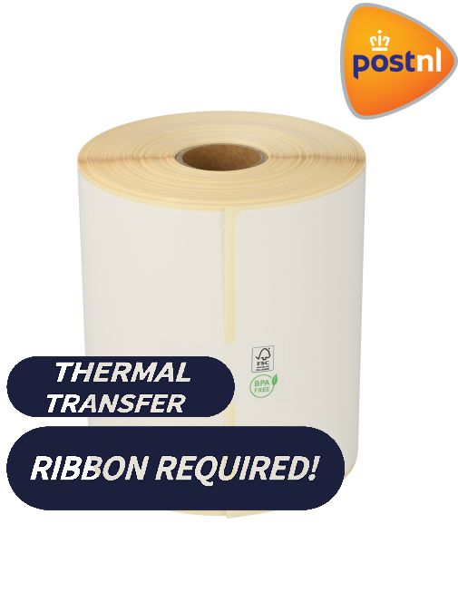 TTR Zebra PostNL (800294-605) compatible verzendlabel, 102mm x 152mm, 300 etiketten, 25mm kern