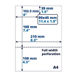 Lista de empaque/etiqueta de devolución A4, etiqueta de dirección, 90mm x 45mm - 500 hojas