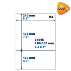 Lista de empaque/etiqueta de devolución A4, 100 mm x 150 mm, 1000 hojas