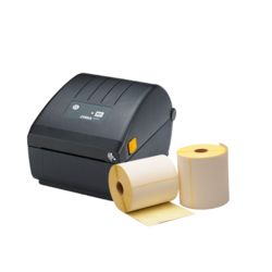 DHL paquete de inicio: Impresora Zebra ZD220D + 12 rollos de etiquetas compatibles Zebra 102mm x 210mm