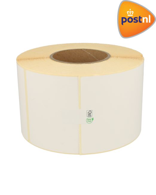 Zebra compatible PostNL verzendetiketten, 102mm x 150mm, 900 etiketten, 76mm kern, wit, permanent