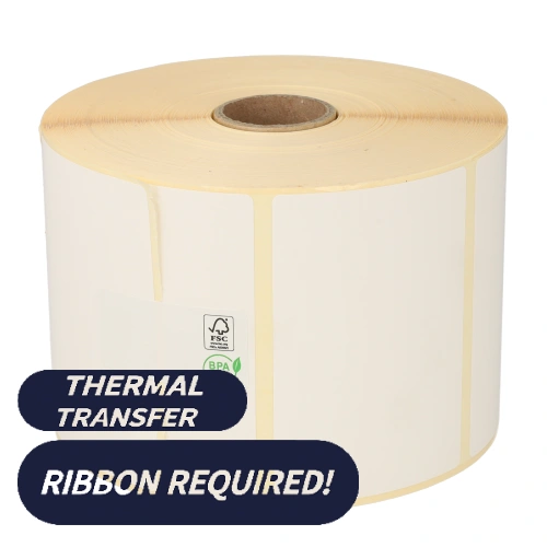 Product Zebra Z-Select 2000T (800273-205) Compatible Labels, Top, 76mm x 51mm, 1370 Labels, 25mm Core, White, Permanent Image