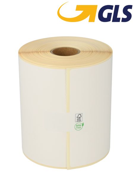 Zebra compatible GLS verzendetiketten, 102mm x 150mm, 300 etiketten, 25mm kern, wit, permanent