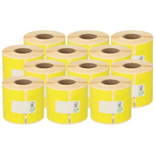 Dymo 99014 compatible labels, 54mm x 101mm, 220 labels, yellow, permanent