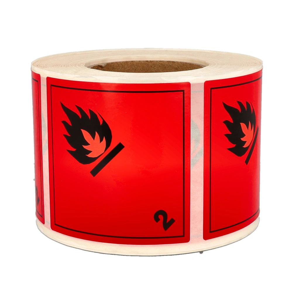 Product ADR 2.1 flammable gas label, 100mm x 100mm, 1.000 labels, core 76mm Image