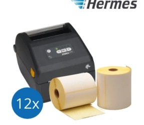 Prodotto Hermes Starter Package | Zebra ZD421D + 12 Zebra compatible label rolls, 102mm x 210mm Immagine