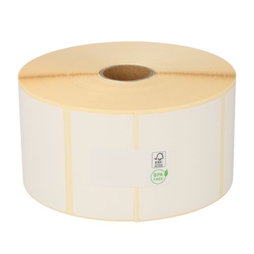 Zebra compatible labels, 57mm x 51mm, 1370 labels, 25mm core, white, removable