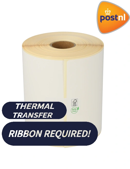 Product TTR Zebra PostNL (800294-605) compatible verzendlabel, 102mm x 152mm, 300 etiketten, 25mm kern Afbeelding