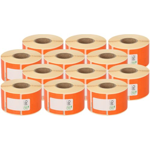 Dymo 99012 Etiquetas compatibles, 36mm x 89mm, 260 etiquetas, naranja, permanente