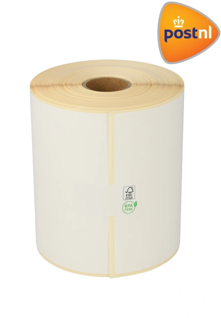 Product Zebra compatible PostNL verzendetiketten, 102mm x 150mm, 300 etiketten, 25mm kern, wit, permanent Afbeelding