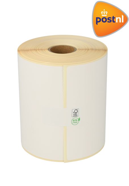 Zebra compatible PostNL verzendetiketten, 102mm x 150mm, 300 etiketten, 25mm kern, wit, permanent