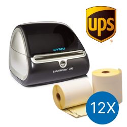 UPS paquete de inicio: Dymo LW 4XL + 12 rollos de etiquetas compatibles Dymo S0904980