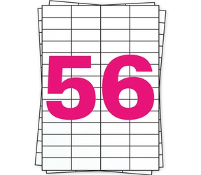 Producto Etiquetas A4, 56 etiquetas por hoja, blanco, permanente, 52mm x 21mm Imagen