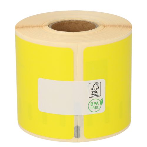 Dymo 99014 compatible labels, 54mm x 101mm, 220 labels, yellow, permanent