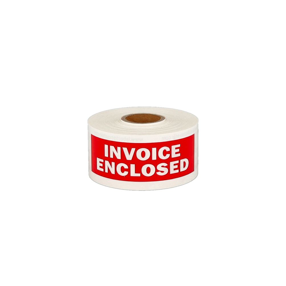 Invoice Enclosed Labels, 101.6mm x 38.1mm, 300 Labels, Permanent