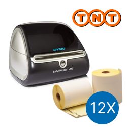 TNT paquete de inicio: Dymo LW 4XL + 12 rollos de etiquetas compatibles Dymo S0904980