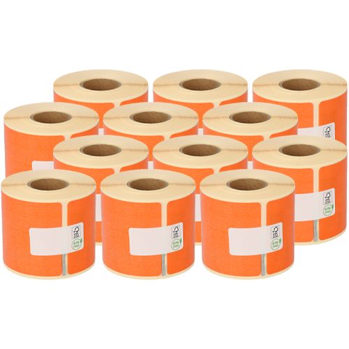 Seiko SLP-SRL etiquetas compatibles, 54mm x 101mm, 220 etiquetas, naranja, permanente