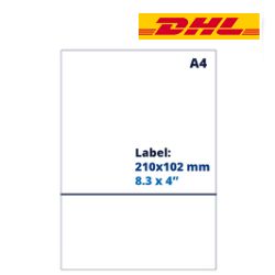 A4 pakbon / retourlabel, DHL, 102mm x 210mm, 1000 vellen