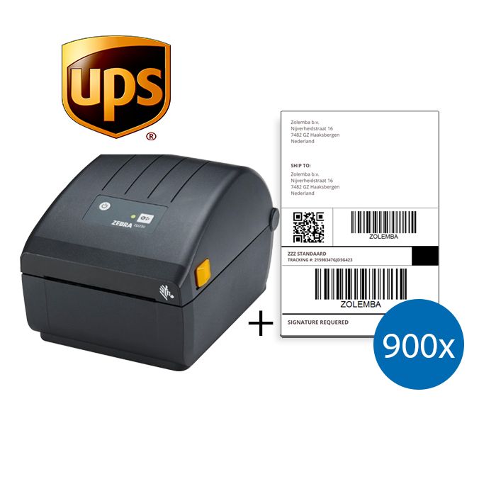 UPS Zebra ZD220D printer + 900 verzendetiketten