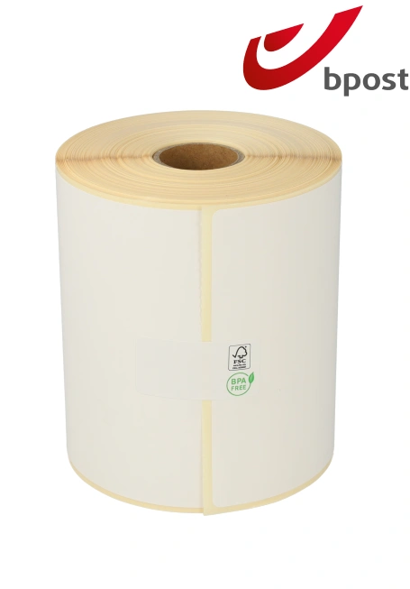 Product Thermische verzendetiketten Bpost, 102mm x 150mm, 300 etiketten, Eco Permanent, 25mm kern Afbeelding