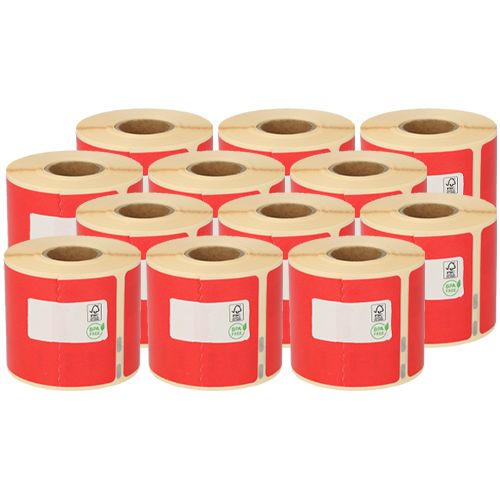 Seiko SLP-SRL compatible labels, 54mm x 101mm, 220 labels, red, permanent