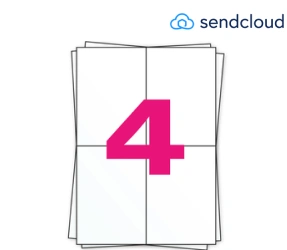Prodotto Etichette SendCloud su fogli adesivi A4, 4 per foglio, bianco, 105mm x 148mm Immagine