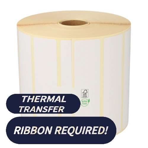 Product Zebra Z-Select 2000T (800274-105) Compatible Labels, Top, 102mm x 25mm, 2580 Labels, 25mm Core, White, Permanent Image