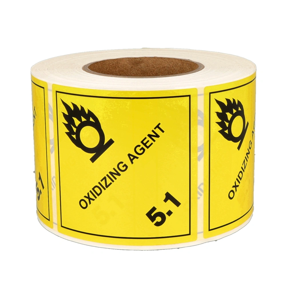 Product IMO 5.1 Oxidizing Agent Label, 100mm x 100mm, 1000 Labels, 76mm Core Image