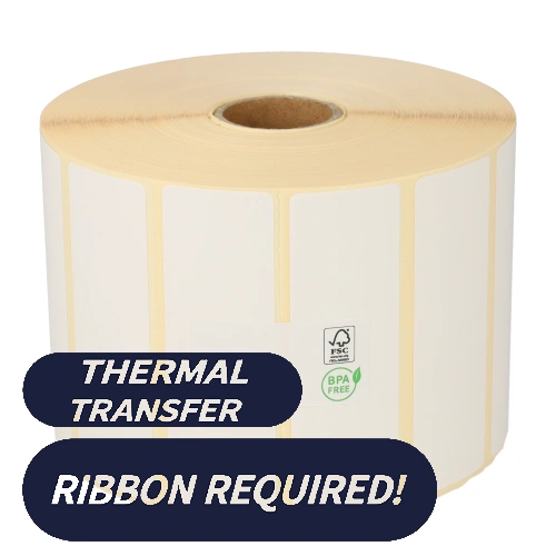 Product Zebra Z-Select 2000T (800273-105) Compatible, Top, 76mm x 25mm, 2580 Labels, 25mm Core, White, Permanent Image