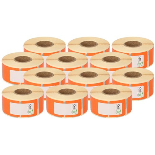 Dymo 99010 etiquetas compatibles, 28mm x 89mm, 260 etiquetas, naranja, permanente