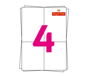 Product Royal Mail Label on A4 Sheet Labels, 4 Per Sheet, 105mm x 148mm (4x 6) Image
