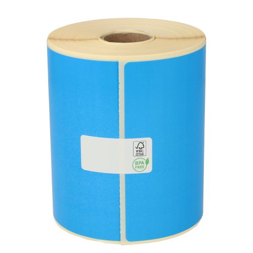 Zebra compatible labels, 102mm x 150mm, 280 labels, 25mm core, blue, permanent