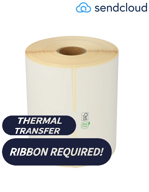 Prodotto TTR Zebra SendCloud (800294-605) etichetta di spedizione compatibili, 102mm x 152mm, 300 etichette, 25mm diametro Immagine