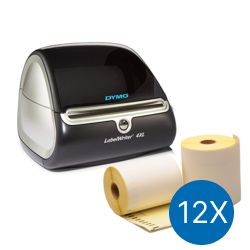 Paquete de inicio Dymo LabelWriter 4XL + 12 rollos de etiquetas compatibles Dymo S0904980